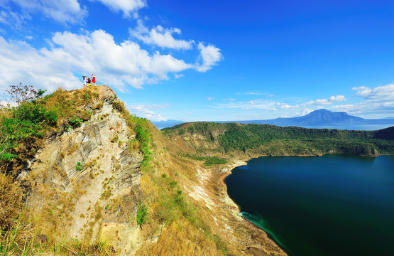 On volcano edge