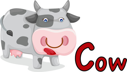 animal alphabet C for cow