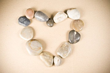 Heart shape made from stones