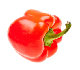 Close-up fresh red paprika isolated on white