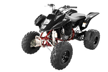 black 4x4 quadbike isolated