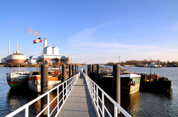 Binnenschiffe auf der Bille  in Hamburg-Rothenburgsort