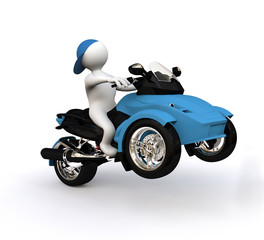 3D Man Blue Trike