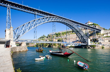 Dom Luis I Bridge, Porto, Douro Province, Portugal - obrazy, fototapety, plakaty
