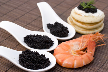shrimp and caviar