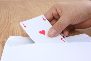 Girl sending as of heart