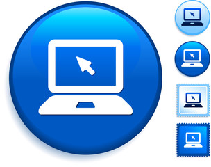 Laptop Computer Icon on Internet Button