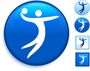 Volleyball Icon on Internet Button
