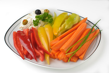 Fingerfood mit Oliven und Frischkäsedip