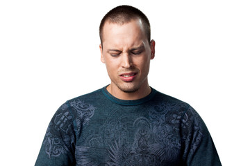 Fototapeta premium Young sad man