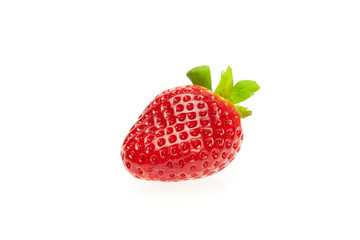 juicy strawberries isolated on white