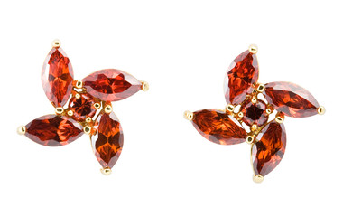 Fototapeta premium coloured earrings on white