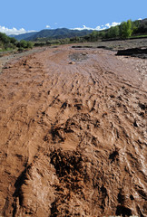 Tahannaout, oued Rheraya en crue