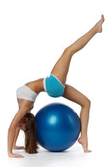 Fototapeta na wymiar Woman with gymnastic ball