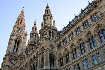 Fototapeta na wymiar Side view of Vienna City Hall
