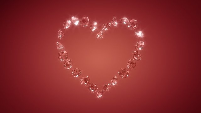 Diamond heart background - LOOPED cg animation