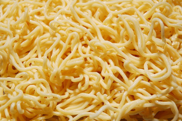 close up of yellow noodles