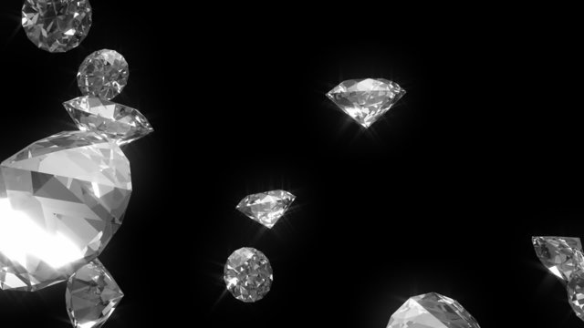 Falling shiny diamonds 03 - looped cg animation