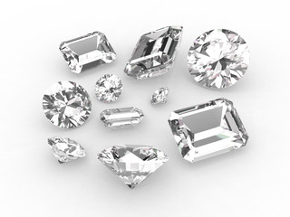 Set of beautiful white diamonds
