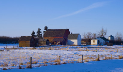Historic farmstead on country Road