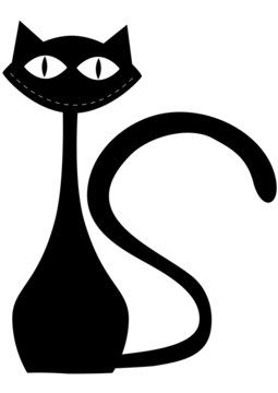 Silhouette of black cat