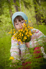 Little girl in forest