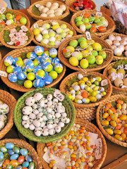 Easter eggs in the baskets