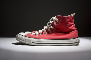 old red sneakers