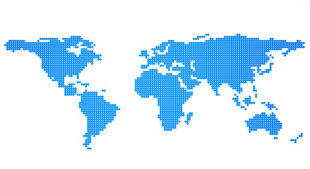 global map from blue metallic balls