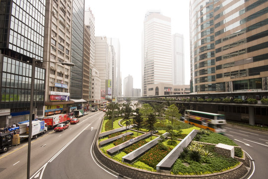 Cars Passing A U Turn Road In Hong Kong