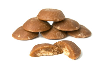 Heap of brown cane sugar