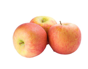 Fototapeta na wymiar Three apples with drops