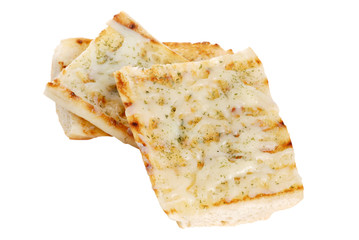 isolated garlic bread with cheese