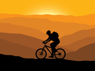 Obraz premium Mountain biking vector