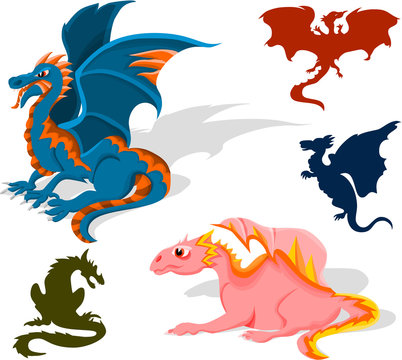 Set of a dragon pictures