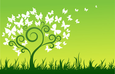 Butterfly tree background