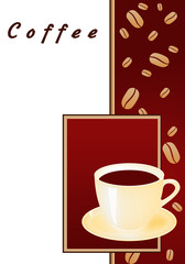 Mug of coffee on an abstract background