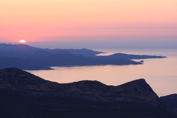 coucher de soleil en corse