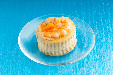 vol au vent with shrimp