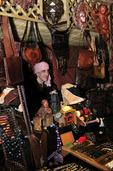 Man with Market Stall at Night