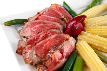 roast meat with corns