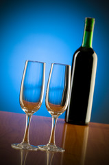 Wine concept with gradient background