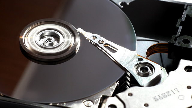 Hard disk start and stop rotation