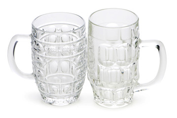 Beer glasses isolated on the white background