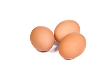 isolated yellow eggs at white