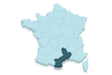 région languedoc roussillon 3D fond blanc ombré détouré