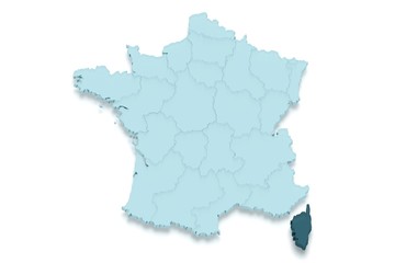 région corse 3D détouré fond blanc ombré