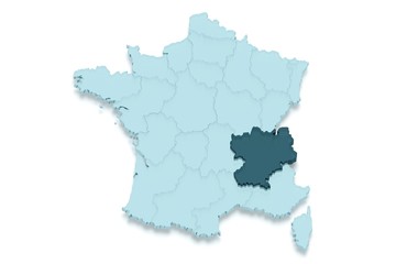 région rhône-alpes 3D détouré fond blanc ombré