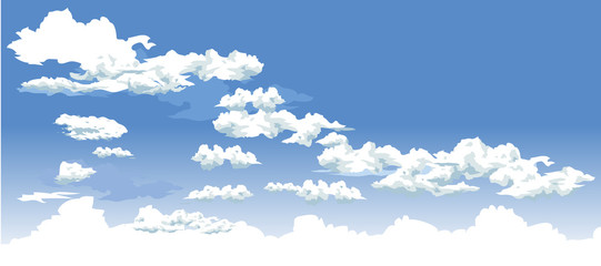 Sky and clouds vector background banner