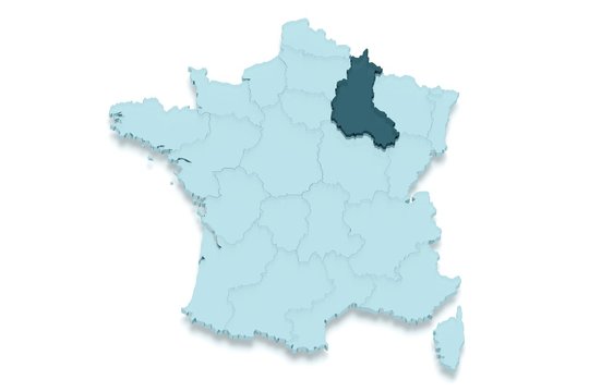 Région Champagne Ardenne 3D Détouré Fond Blanc Ombré